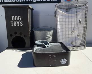 g Pet Automatic Dog Water Fountain, Feeder and Wire Basket