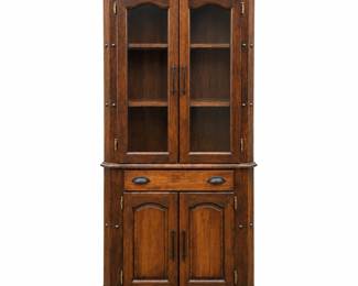 f Rustic Wood Corner Hutch