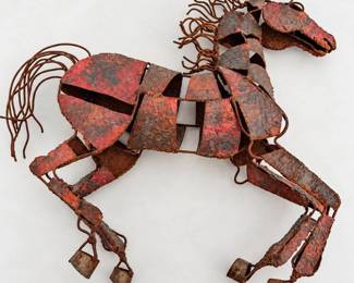 hd Rust Welded Metal Horse Sculpture