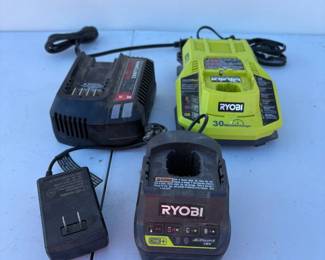 g Lot of 3 Battery Chargers for Ryobi and Craftsman Tools