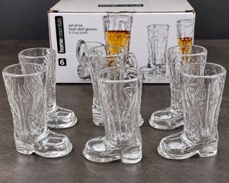 k Set of Six BootShaped Shot Glasses