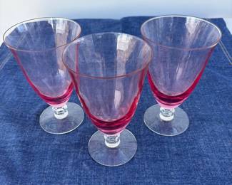k Set of Three Tiffin Franciscan Wistaria Glasses