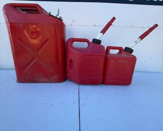 g Set of Three Red Gasoline Cans