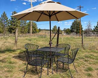 f Outdoor Black Metal Patio Set