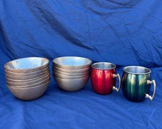 k Iridescent Ribbed Bowl Lot