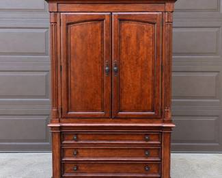 f Cherry Finish TwoPiece Entertainment Armoire