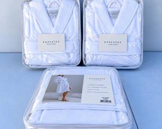 b Set of Three New Kassatex White Bathrobes