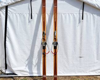 g Wooden Cross Country Skis with Bindings