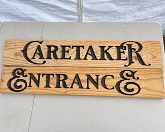 ld Handcrafted Wooden Caretaker Entrance Sign