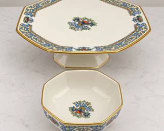hd Lenox Octagonal Cake Plate and Bowl Set