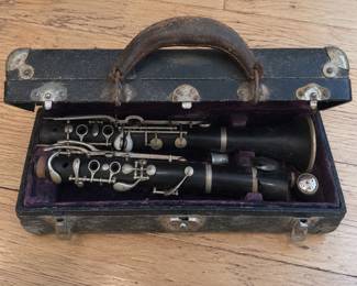m Vintage French Wooden Clarinet