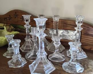 Glass candlesticks