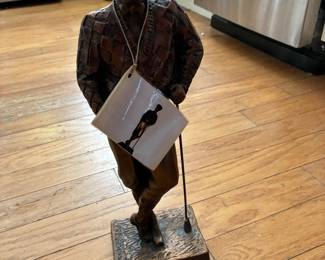 VTG 1989 Austin Sculpture Bronze Tone Male Golfer Sculpture