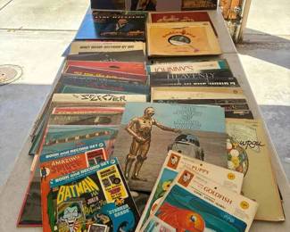 NE150Collection Of Records Featuring The Story Of Star Wars Batman  SpiderMan