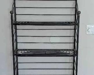 NE138French Style Wrought Iron Black Bakers Rack
