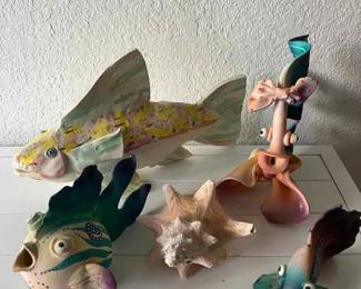 NE175Painted Glass Tropical Fish