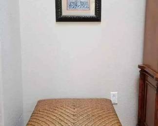 NE163Rattan Styled Square Chair And Decor