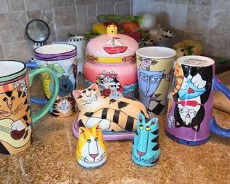 NE120Catzilla Design Cups And Covered Jar