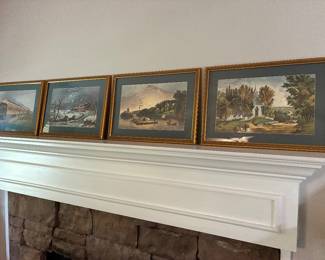 Currier and Ives framed prints