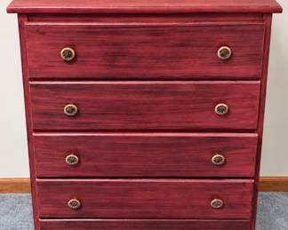 Clean Red Vintage Dresser