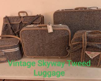 Vintage Skyway Tweed Luggage