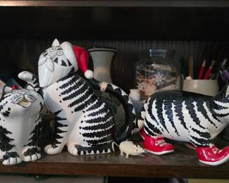 Kliban Cat Tea Pot, Creamer, & Sugar Dish