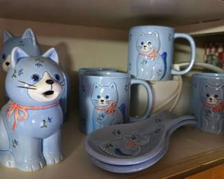 Otagiri Blue Cat Dishes