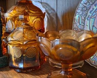 Vintage Fostoria Amber Coin Glass