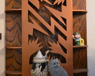 Lighted Wood Wall Shelf/Light