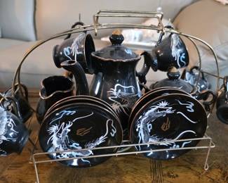 1940-50's Japanese Moriage Dragonware Tea or Coffee Set