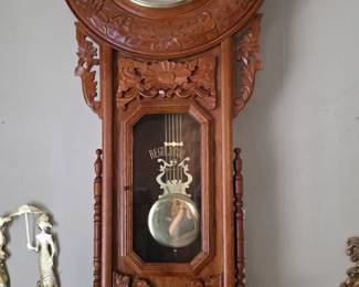 Carved Wood, Wall Clock