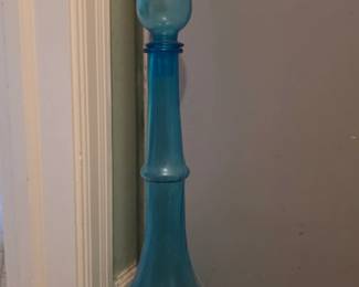 Blue Glass Genie Bottle