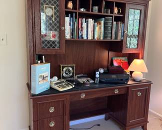 Large Office Desk with Top Cabinets