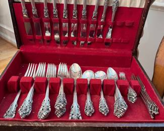 Wallace Sterling Silver Flatware Set - 2245gms & 9 Handle Pieces