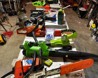 Chain saws, leaf blowers