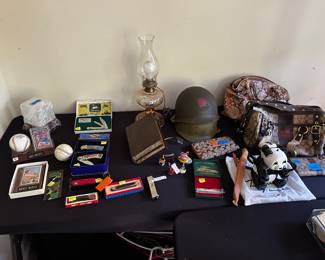 Signed Baseball, WWII Helmet, Purses