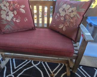 #156	Wooden Glider w/cushions - 49" L	 $75.00 