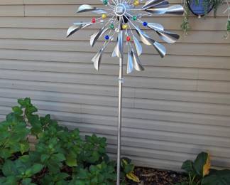 #247	Aluminum Art w/Colored Crystals Yard Spinner - 80" Tall	 $60.00 