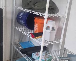 #93	Seville Classics White Metal Rolling Storage Shelf - 35x14x76 w/6 shelves	 $100.00 