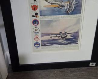 #206	 U S Naval Aviation Aircraft Framed Picture Artwork	 $40.00 