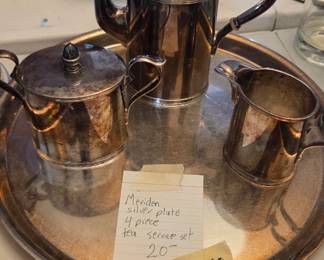 #40	Meriden Silver Plate 4 piece Tea Service Set	 $20.00 