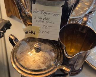 #44	William Rogers 7 Sons Silverplate Coffee Service - 3 piece	 $50.00 