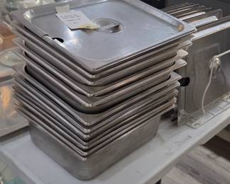 #49	13 Catering Stainless Steel Steam Table pans w/matching lids	 $50.00 