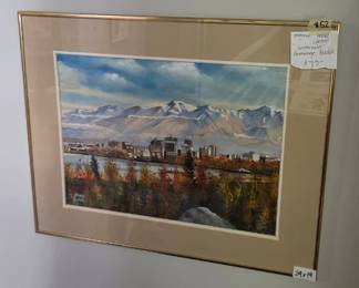 #52	Original Watercolor Anchorage, Alaska - Henry Lohsel - 24x19	 $75.00 