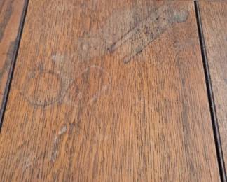#12	Kings Table Wood Trestle Tablel w/Pull-out extendable leaves that fit back underneath the table - 4878x36c29.5  (finish Issues)	 $225.00 