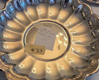 #27	Vintage Reed & Barton 109 Silver Round Scalloped Serving Tray	 $20.00 