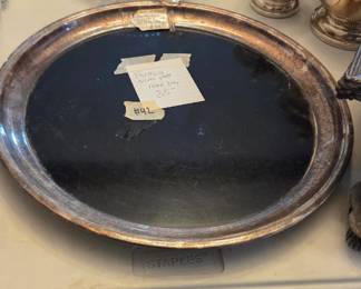 #42	Formica Silver Plate Round Tray	 $35.00 
