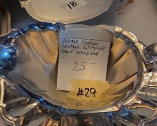 #29	Vintage Gorham Heritage Silverplate sauce Gravy Boat	 $25.00 