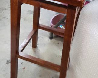 #107	Wood Bar Stool - 14x14x29 (as is finish on top)	 $20.00 