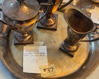 #37	Sheffield Vintage Silver-plated Tea Service Set	 $50.00 